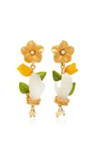 Of Rare Origin Yellow Tagua And Mother-of-pearl Bud Earrings