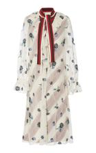 Tory Burch Tie-detailed Floral-print Chiffon Midi Dress