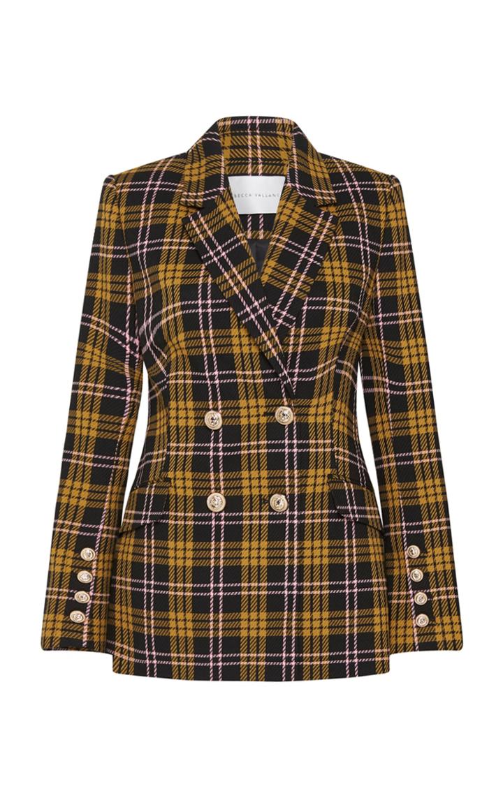Moda Operandi Rebecca Vallance Chateau Plaid Woven Double-breasted Blazer