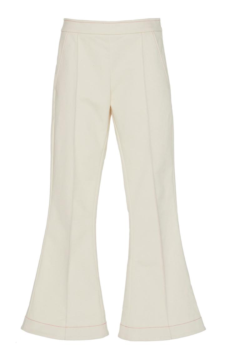 Maggie Marilyn Meet Me At Seven Cropped Cotton Flared Pants Size: 8