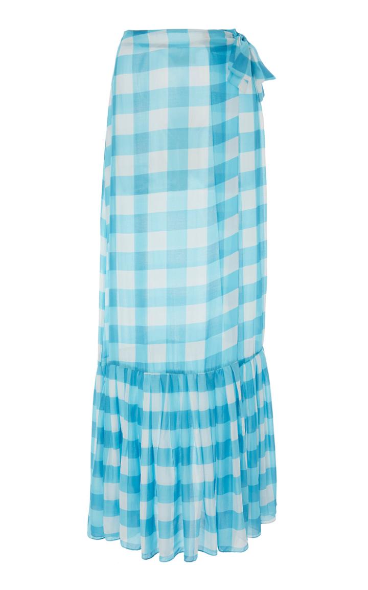 Adriana Degreas Ruffled Silk Modal Maxi Skirt