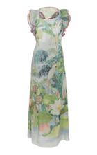 Red Valentino Mexican Landscape Printed Silk Dress