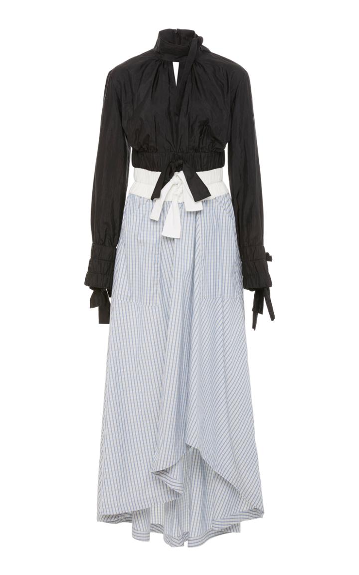 Rosie Assoulin Bow-detailed Stretch-crepe Turtleneck Midi Dress