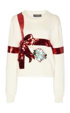 Dolce & Gabbana Bow Sequin-embellished Knit Sweater