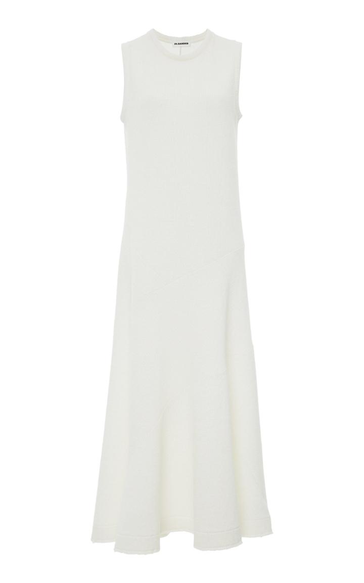 Jil Sander Linen-blend Ribbed-knit Midi Dress