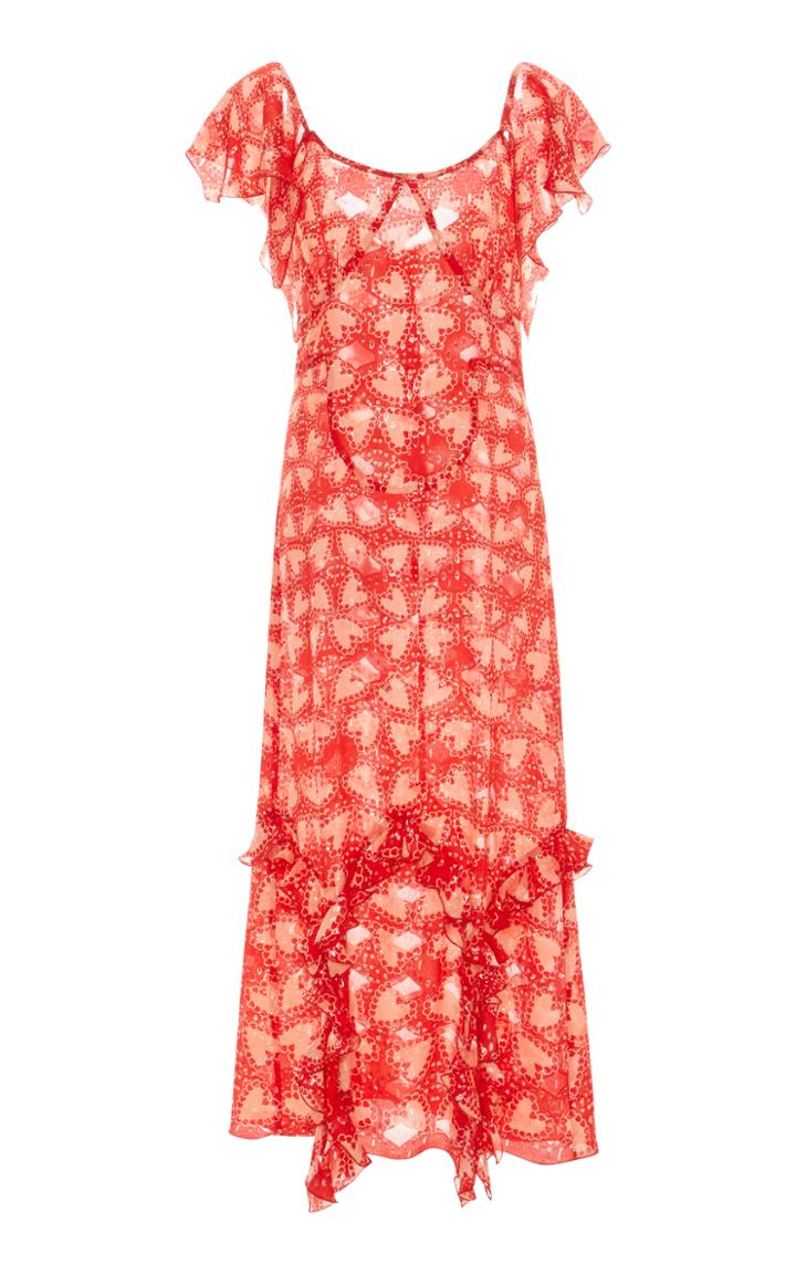 Anna Sui Metallic Jacquard Mesh Dress