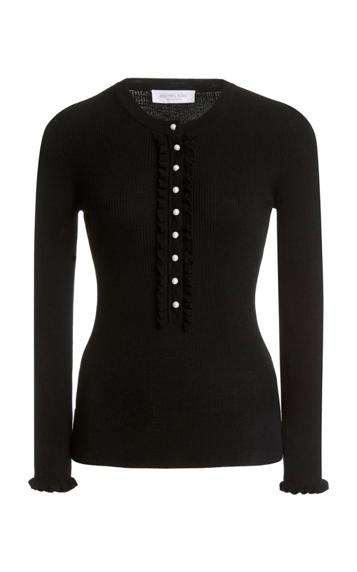 Moda Operandi Michael Kors Collection Ruffled Merino Sweater