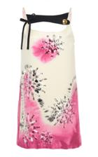 Prada Square Neck Embellished Satin Mini Dress