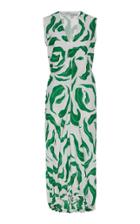 Off-white C/o Virgil Abloh Leave Illusion Printed Draped Dress