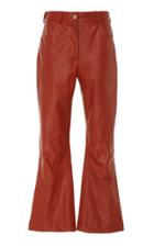 Cdric Charlier Cropped Leather Flare Pants