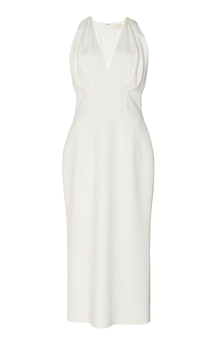 Sara Battaglia Classic Halter Midi Dress