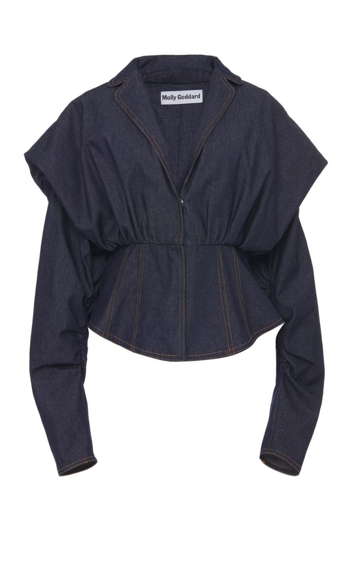 Moda Operandi Molly Goddard Rudi Denim Corset-waist Jacket Size: 6