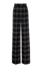 Moda Operandi Marc Jacobs Plaid Wool Pleated Wide-leg Trousers Size: 00
