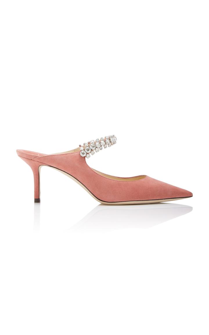 Jimmy Choo Crystal-embellished Suede Mules