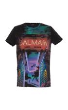 Balmain Distressed Logo-printed Jersey T-shirt