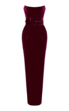 Rasario Belted Velvet And Silk-blend Corset Gown