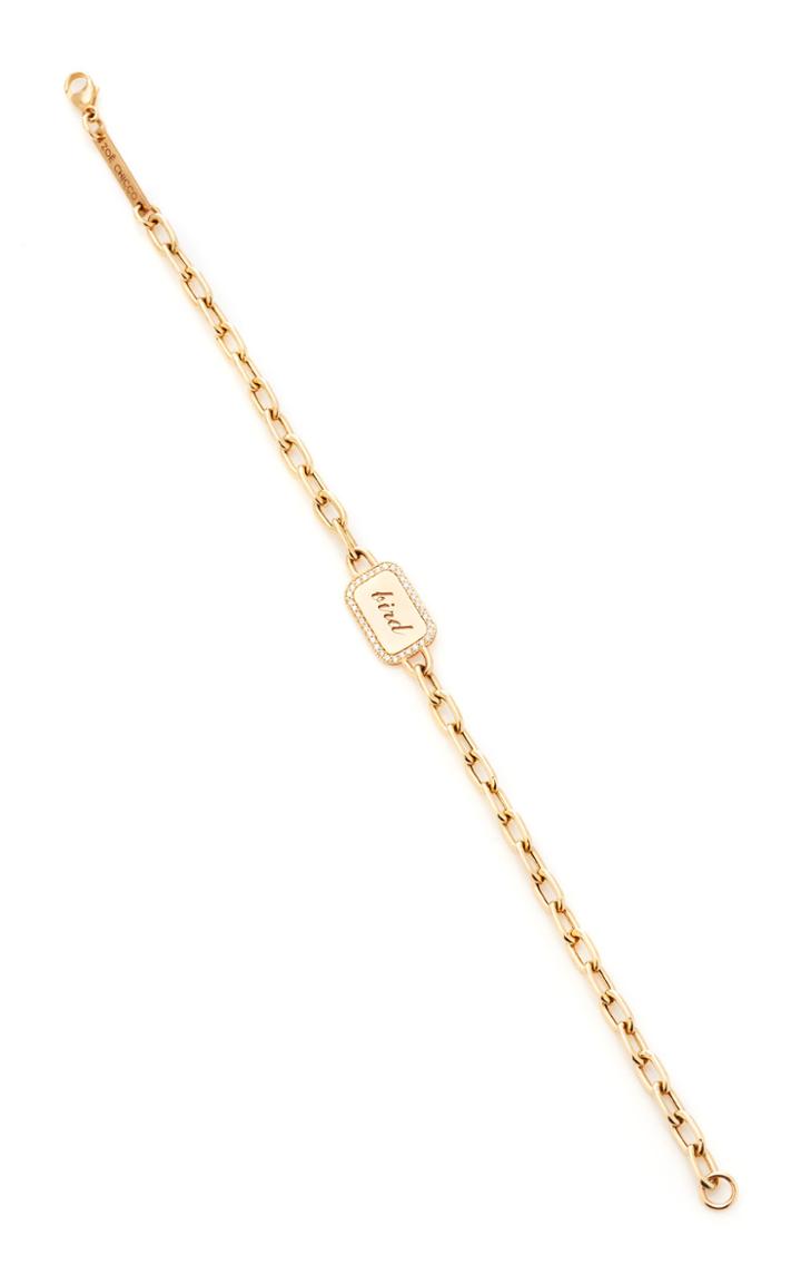 Moda Operandi Zoe Chicco 14k Engravable Disc Bracelet On Oval Link Chain