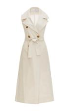 Tome Putty Sleeveless Cotton Sateen Trench
