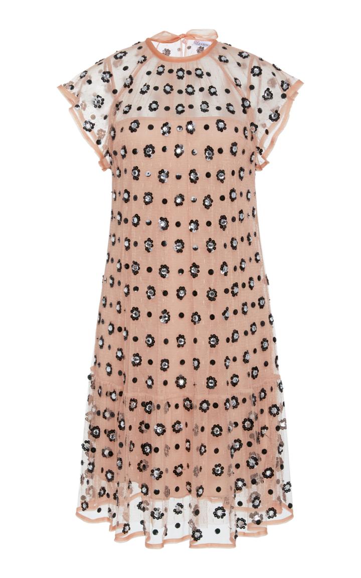 Red Valentino Flower Embroidery Dress