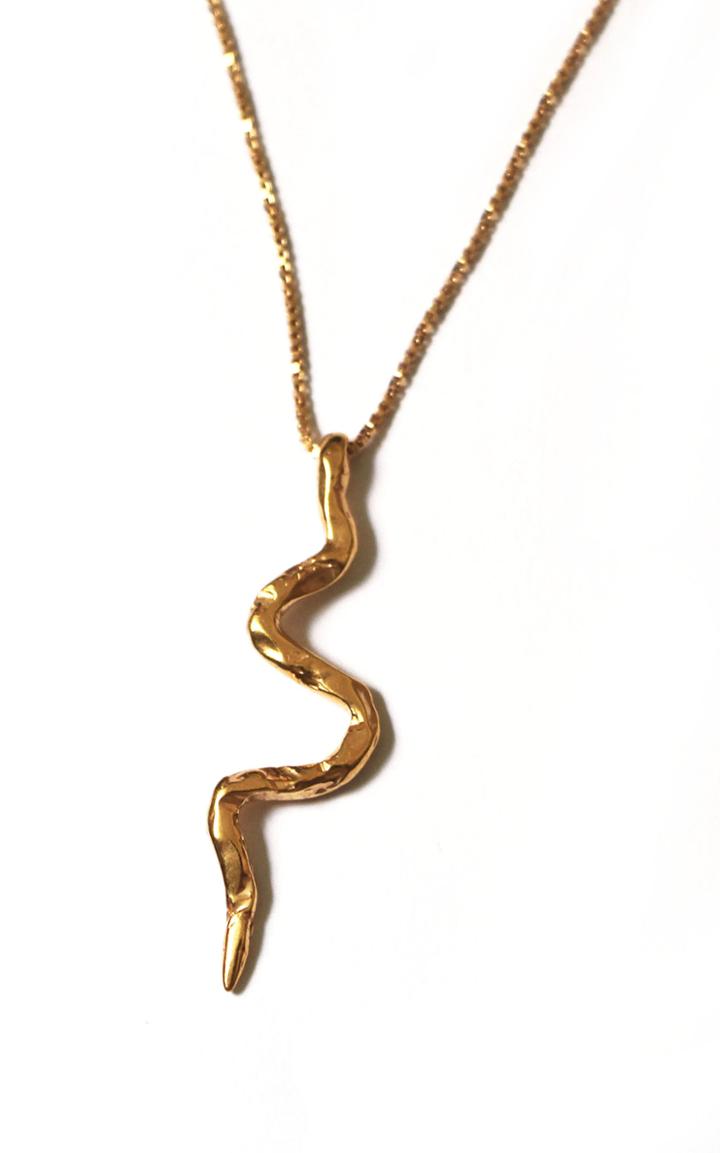 Moda Operandi Reggie Gold-plated Snake Pendant Necklace