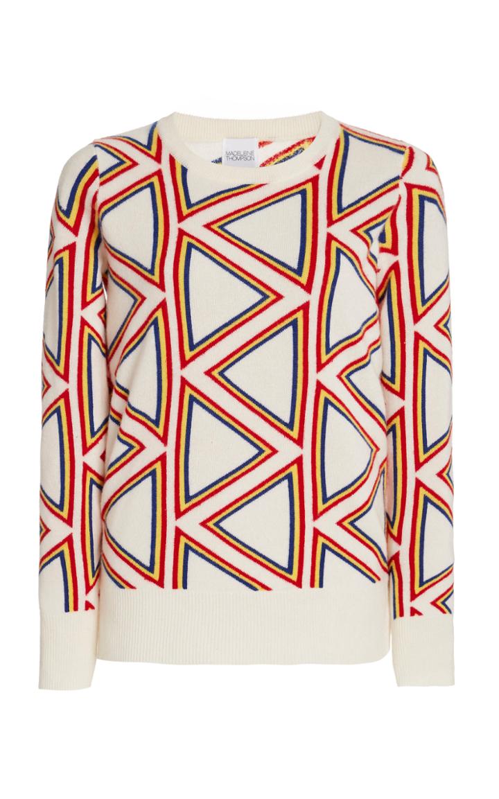 Moda Operandi Madeleine Thompson Triangle Jacquard-knit Cashmere Sweater
