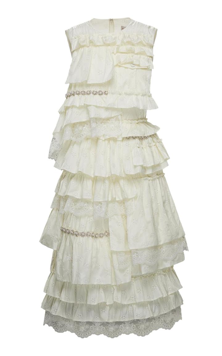 Moncler Genius + Simone Rocha Ruffled Tiered Taffeta Mini Dress