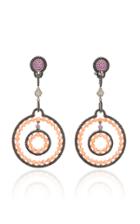 Wendy Yue Pink Sapphire And Champagne Diamond Earrings
