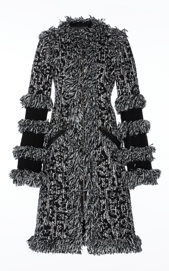 Andrew Gn Long Sleeve Fringe Coat