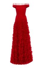 Rodarte Hand-draped Tulle And Lace-embroidered Gown