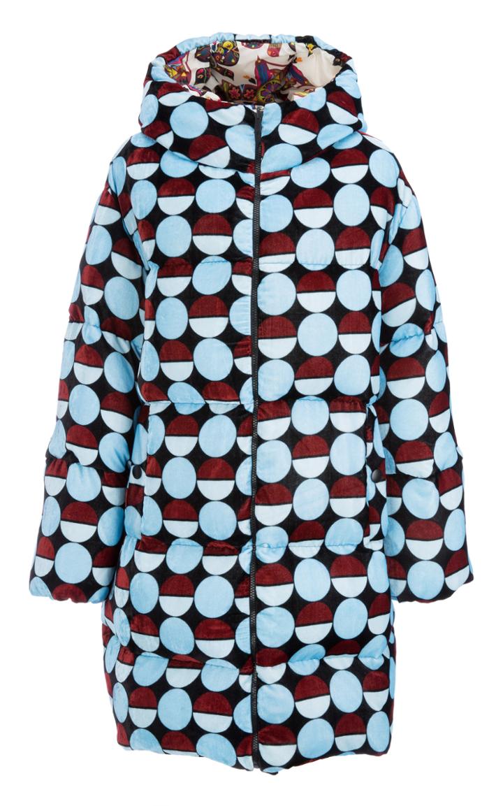 Moda Operandi La Doublej Reversible Printed Velvet Puffer Coat