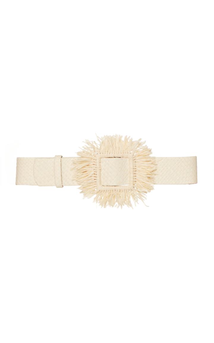 Moda Operandi Oscar De La Renta Raffia Embellished Buckle Belt Size: S