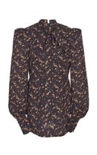 The Vampire's Wife Pussybow Floral-print Crepe Mini Dress Size: 10
