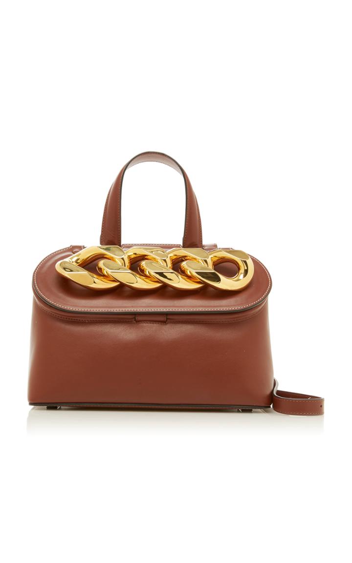 Jw Anderson Lid Chain Leather Top Handle Bag