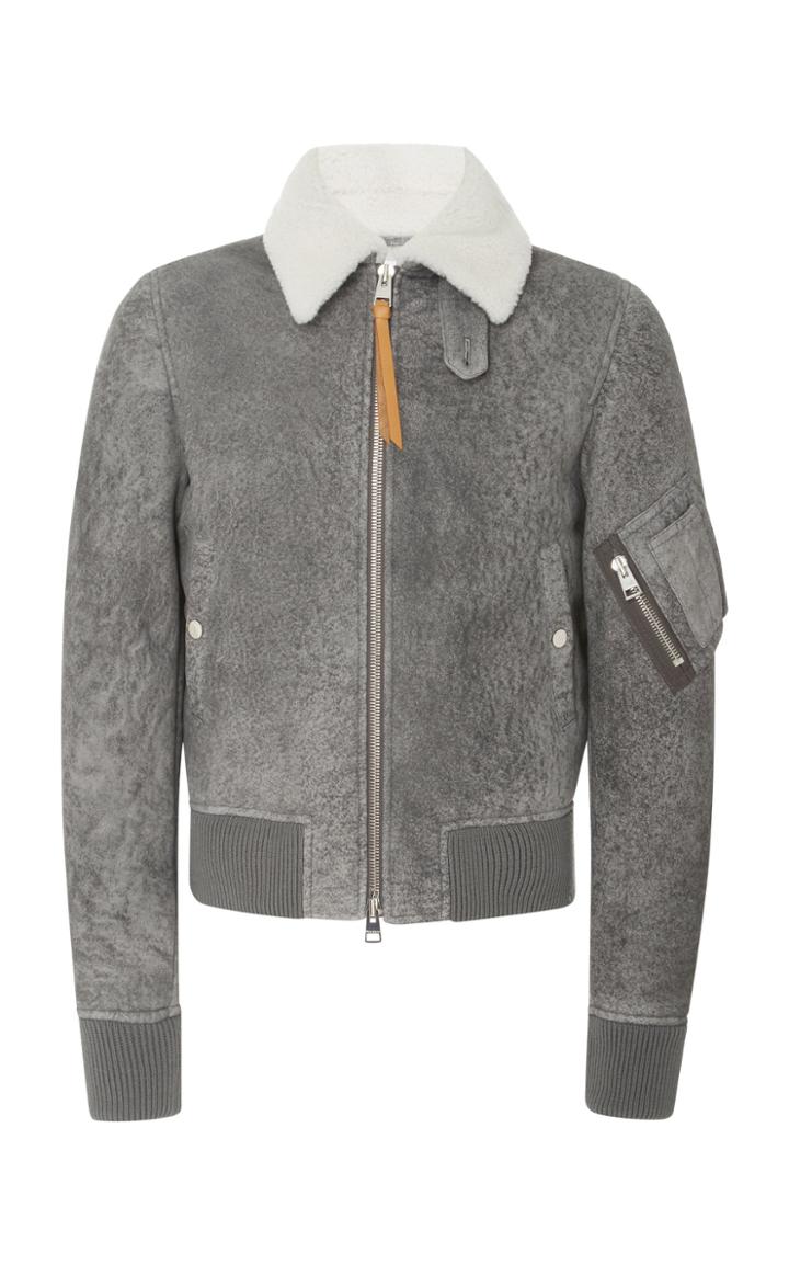 Jw Anderson Shearling-lined Suede Aviator Jacket