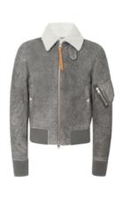 Jw Anderson Shearling-lined Suede Aviator Jacket