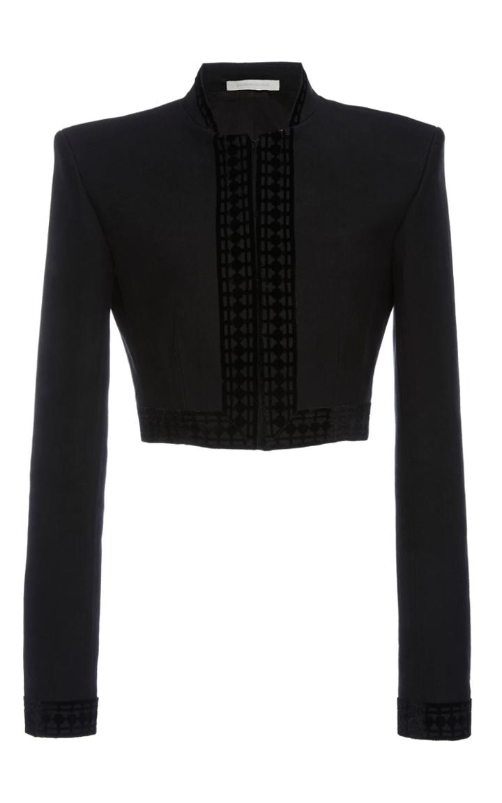 Jonathan Simkhai Raised Velvet Crop Jacket