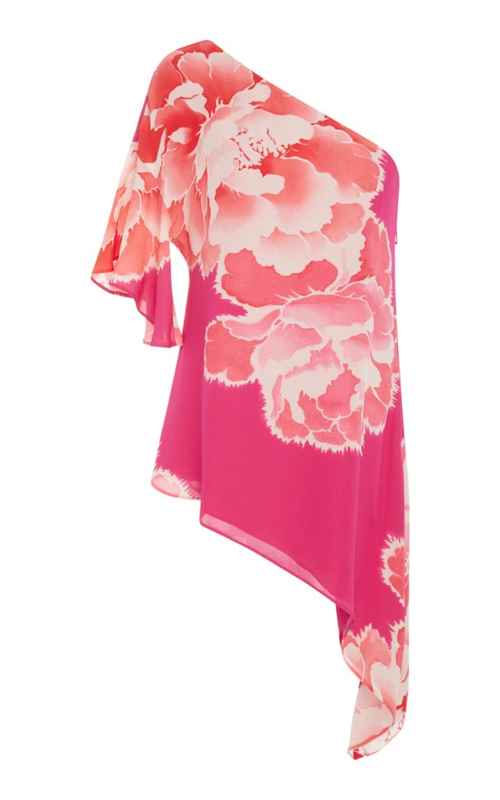 Josie Natori Floral Asymmetrical Top