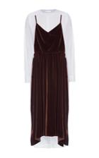 Lake Studio Long Sleeve Velvet Midi Dress