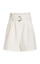 Ganni Belted Checked Woven Shorts