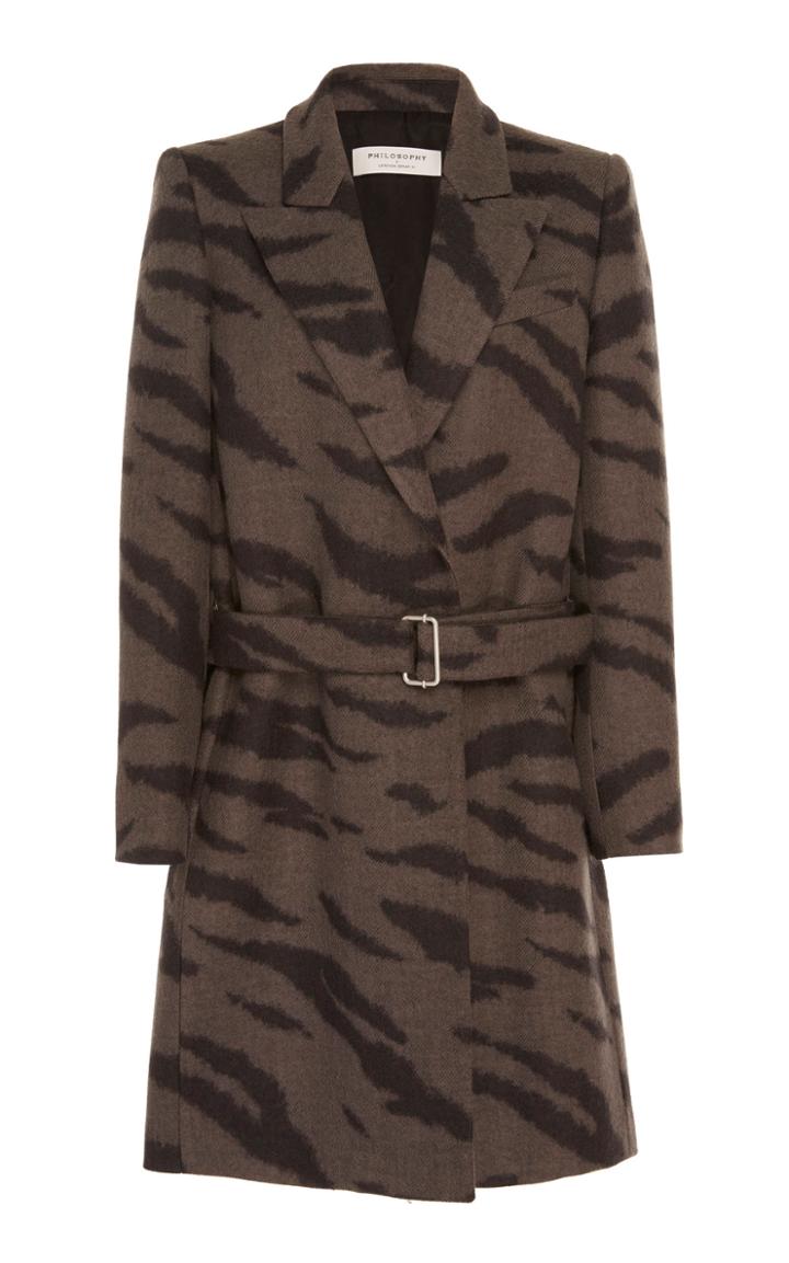 Philosophy Di Lorenzo Serafini Zebra-print Wool Coat