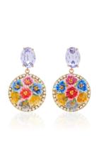 Dolce & Gabbana Gold-tone, Crystal And Enamel Clip Earrings
