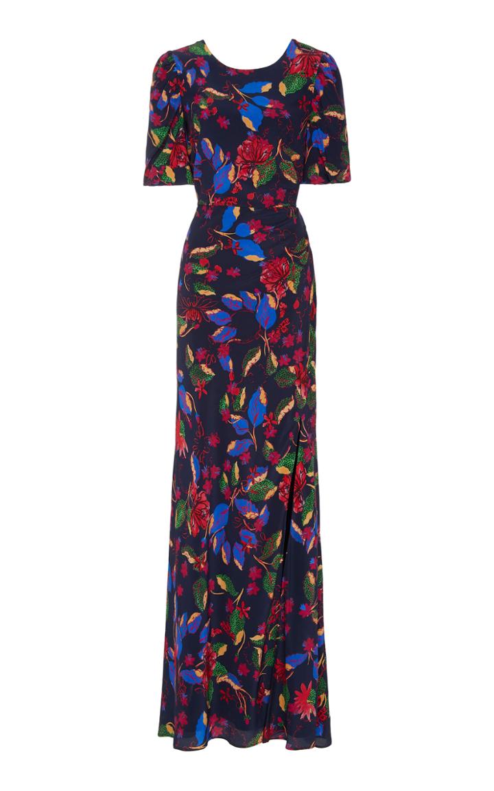 Saloni Annie-b Floral-print Silk Crepe De Chine Maxi Dress