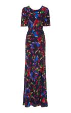 Saloni Annie-b Floral-print Silk Crepe De Chine Maxi Dress
