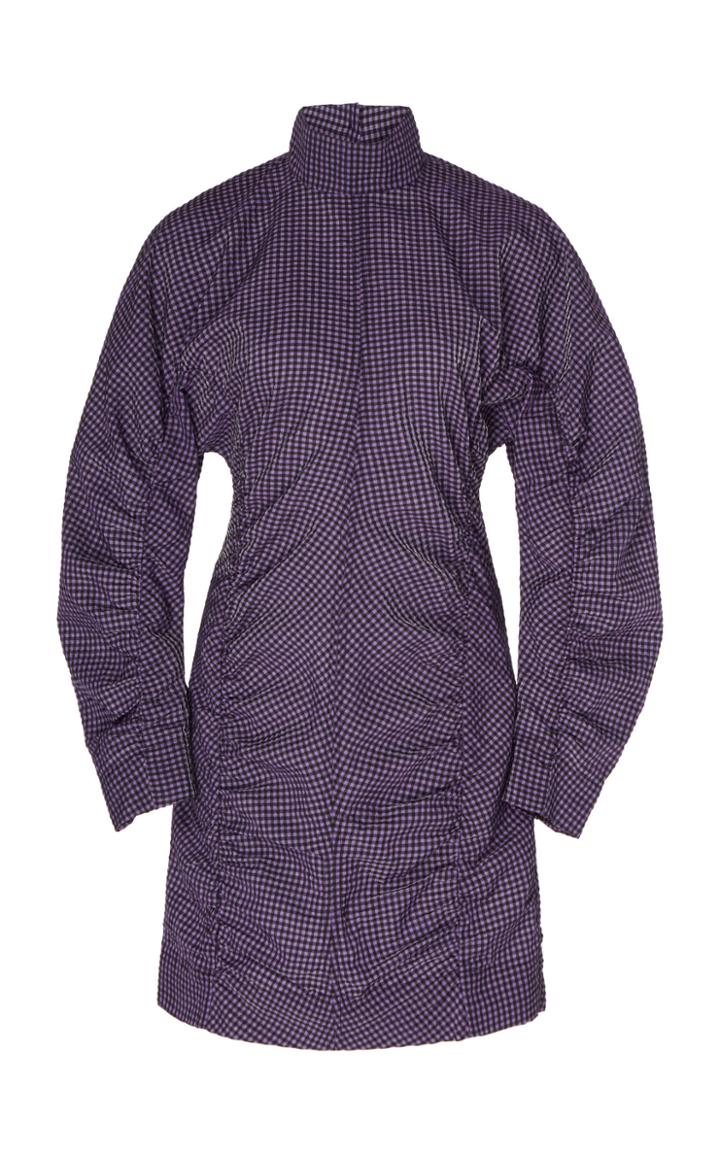 Ganni Gingham Seersucker Mini Dress Size: 34
