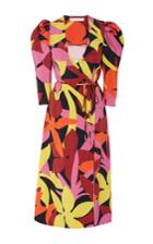 Naeem Khan Floral Midi Wrap Dress