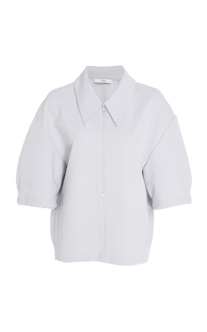 Tibi Frisse Sculpted Polo Collar Top
