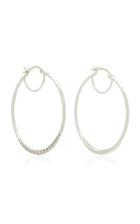 Ila Phebe 14k White Gold Diamond Hoop Earrings