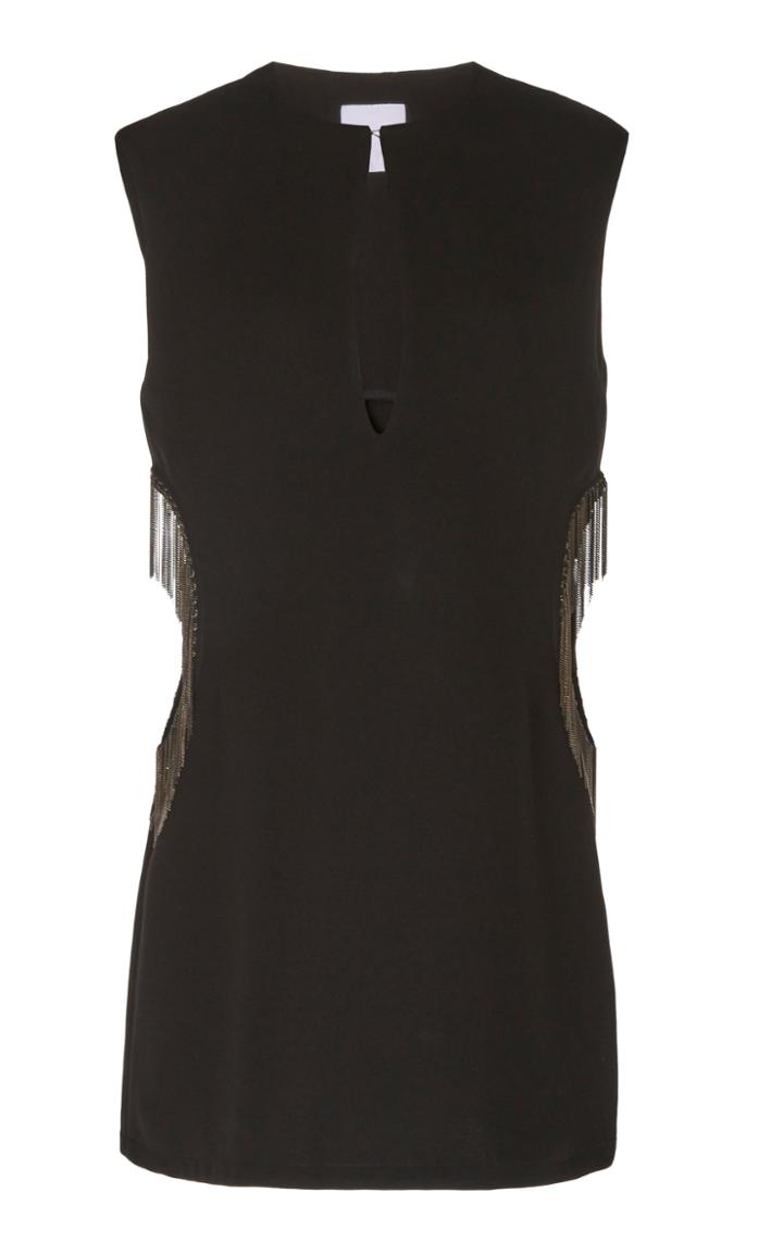 Paris Georgia Chain-embellished Cutout Crepe Mini Dress