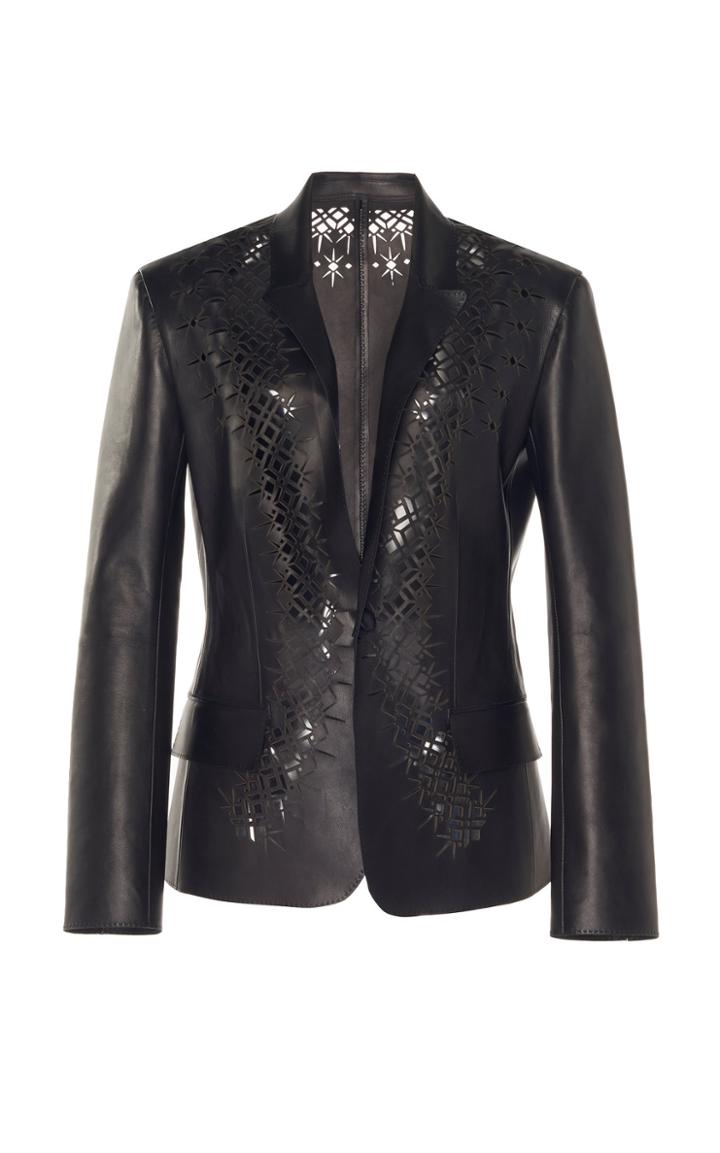 Haider Ackermann Geometric Laser-cut Leather Blazer