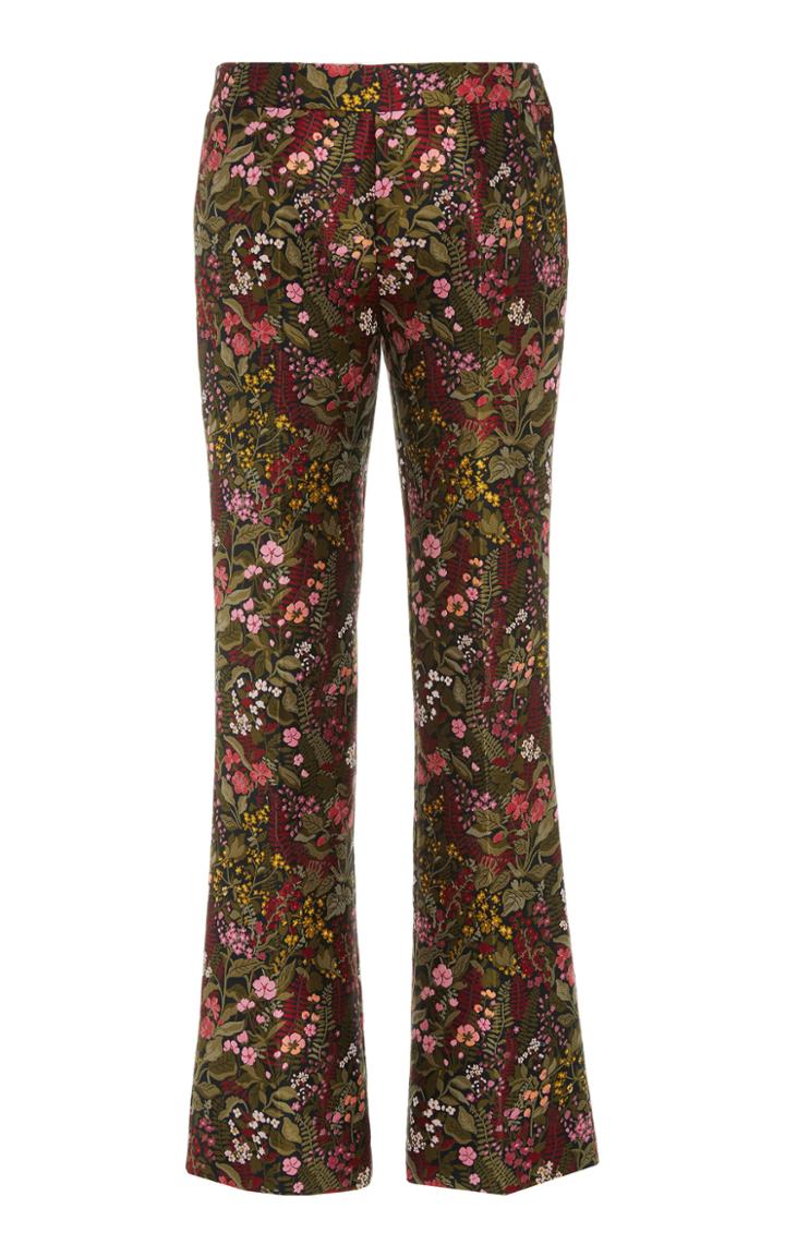 Giambattista Valli Floral Jacquard Straight-leg Pant